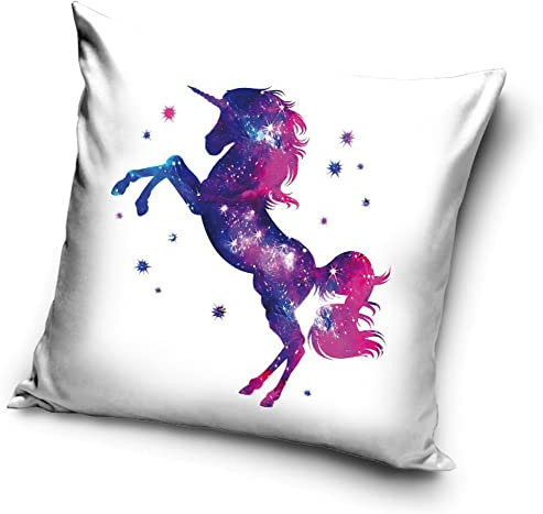 Carbotex Einhorn Unicorn Motiv Kissenhülle Kissenbezug 40x40 cm Pferd (PNL212104)