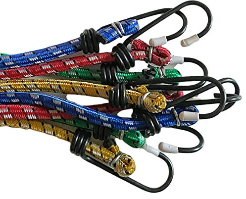 all-around24 Gepäckspanner-Set 8-teilig Für Ladesicherungen Aller Art Expander Spanngummi mit 2 Haken Universal Gummispanner für Auto & Fahrrad Spanngummi Zeltgummis Mehrfarbig (8 Stück 75cm)