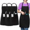 umboom 3 Piezas Negro Impermeable Delantal, Ajustable Cocina Delantales con 3 Bolsillos para Hombre Mujer, Profesional Trabajo Delantal para Chef Camarero Peluquero Restaurante (Impermeable)