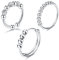 BOZILY Angst Ring Damen 3Pcs Silber Edelstahl Verstellbare Spinning Anxiety Ring mit Band Anti Stress Ring Fidget ring Dekompressionsring Zappelringe Dünner Spinner Ring Stapelbare Ringe für Angst