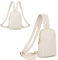 UTO Brusttasche Rucksack Damen 2 in 1 Klein Sling Bag Crossbody Bag Kunstleder Bauchtasche Stylisch Tagesrucksack Verstellbarer Schultergurt Umhängetasche Wasserdicht Daypack Schultertasche Weiß