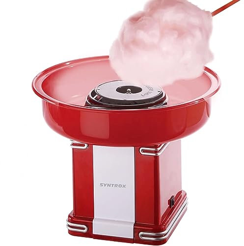 Syntrox Elektrische Zuckerwattemaschine Oregon, Zuckerwattemaker Cotton Candy Maker ZWM-500W Oregon, Zuckerwatte selbst herstellen, Cotton Candy Maker