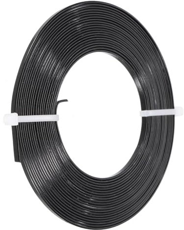 PATIKIL 16,4 Piedi di Filo di Alluminio Piatto, 18 Gauge Filo di Alluminio Anodizzato Flessibile da 3mm di Larghezza per la Creazione di Gioielli, Nero