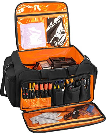 TORIBIO Storage Bag for 1/8 & 1/10 RC Car, Water-Resistant Carrying Case with Bottom Clapboard for Support, Multipocket Protective Case for Tools and Accessories