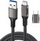 luoshaPUCY Câble USB C, (1M) 3A Charge Rapide Cable USB Type C Nylon Tressé pour S23 S22 S21 S20 A54 A14 A33 A23 Huawei, HTC, Moto, Google Pixel (Noir)