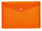 HERMA 20074 Dokumententasche A4 Transparent Orange, kleiner Sichttaschen Umschlag mit Druckknopf, Briefumschlag aus Plastik für Schule, Uni, Büro, Reise