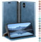 HUOUH for iPhone X/XS 5,8 Wallet case with RFID Blocking PU Leather,Credit Card Holder,Flip Folio Book Phone cases Shockproof Cover Women Men for Apple X/XS case Sky Blue
