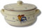 Colì, Tegame in terracotta con Coperchio, Tegame Artigianale, Disegno Gallo, Diametro 27 cm