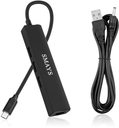 Smays Ethernet Adapter for onn Android TV 4K Streaming Device Box - Micro USB OTG Hub