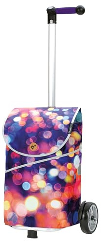 Andersen Einkaufstrolley - 46 Liter - höhenverstellbar - Aufhängung für Einkaufswagen - belastbar 40 kg - Aluminium - Kugellager-Rad Ø 17 cm - mit Kordelzug & Klett - Shopper Mix Collection A27