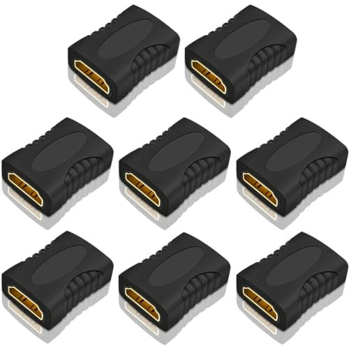 Greluma 8 Pz Accoppiatore HDMI, Adattatore Connettore HDMI Femmina a Femmina, Prolunga Cavo HDMI 3D 1080P