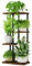 Bamworld Pflanzenständer Indoor Metall Pflanzenregal Outdoor Schwarz Pflanzenhalter 4 Etagen 5 Topf für mehrere Pflanzen Eckpflanzentisch für Terrasse Garten Balkon Wohnzimmer（39x23x78cm）
