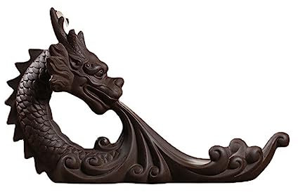 Quemador de incienso Quemador de incienso de reflujo de dragón quemador de incienso de cascada de cerámica soporte de incienso decoración del hogar adornos de casa de té de oficina Soporte para quemad