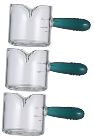CLISPEED 3 Uds Taza De De Vidrio Taza Medidora Para El Hogar Vaso Medidor De Espresso Taza Medidora De Espresso Escala Taza De Taza Medidora De Jarra De Cocina Taza Medidora