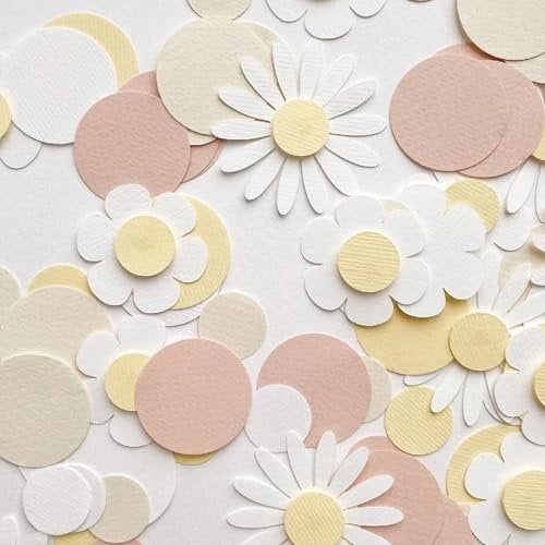 100 Stück Gänseblümchen Konfetti Deko Tischdeko Geburtstag Daisy Blütenkonfetti Groß Rosa Mädchen Blumen Hochzeit Pastell Basteln Diy Dekoration für Party Zubehör Blumen Tischdeko