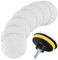 Cuffie per Lucidatura Auto, 9 Pezzi 4 Pollici in Lana, Pads per Lucidatura Auto, Kit Piatto in Lana, Copertura per Lucidatura Lana, per Auto Lucida, con Adattatore Trapano