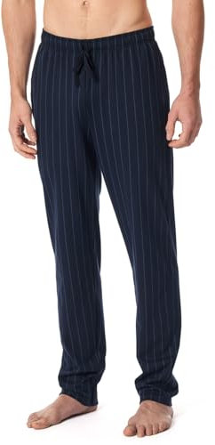 Schiesser Herren Lange Schlafhose Bio-Baumwolle-Mix + Relax Bas de Pyjama, Bleu Nuit 182185, 54 Hommes