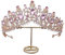 Diadème de mariage de luxe pour femme - Rose forêt rose bleu opale cristal - Diadème de mariage - Accessoires de costume de mariage, 15*6.5cm, Cristal