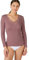 Damart - T-Shirt Manches Longues Maille Ajourée Thermolactyl Femme Vieux Rose Taille S