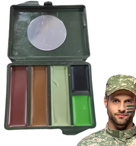 Camouflage-Gesichtsfarbe, Fußball-Gesichtsfarbe, Öl, 5 Farben, Concealment-Gesichtsfarbe, Jagdgesichtsfarbe für Tarnung, Paintball und Airsoft