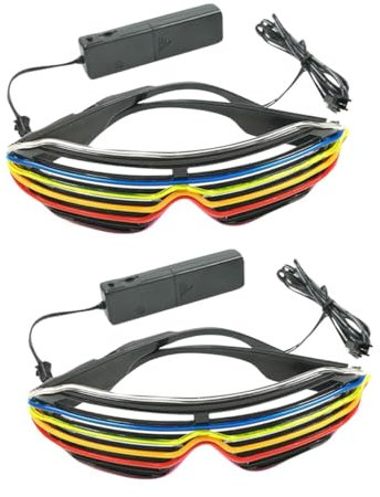 SOIMISS 2pcs Led Party Glasses Flashing Novelty Accessories for Adults Boys and Girls Light up Glasses for Parties Festivals No Battery Required