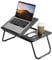 Holdfiturn Foldable Laptop Desk, Laptop Table with Cup Holder, Height Adjustable Computer Bed Tray Table, Reading Holder Notebook Stand for Eating Reading Working