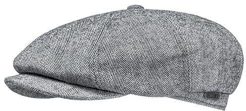 WEROR Schiebermütze Herren – Flatcap Schirmmütze Mütze mit Schirm - Cap mit Baumwollfutter - Herbst/Winter – WEROR-437.1 (58, Grau)
