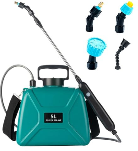 WMFASBAG Pulverizador eléctrico agrícola de 5 L, pulverizador atomizador automático de 2 Modos, aspersor de riego de jardín de 1800 mAh/2400 mAh para Granja de césped de jardín