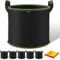 Vinitoy 5X 27L Stofftopf mit Umtopfmatte, AtmungsaktivBeutel Pflanzsäcke mit Griffe, Pflanzsack Grow Bag mit 100cm x 100cm Pflanzmatte für Kartoffeln, Tomaten und Gemüse
