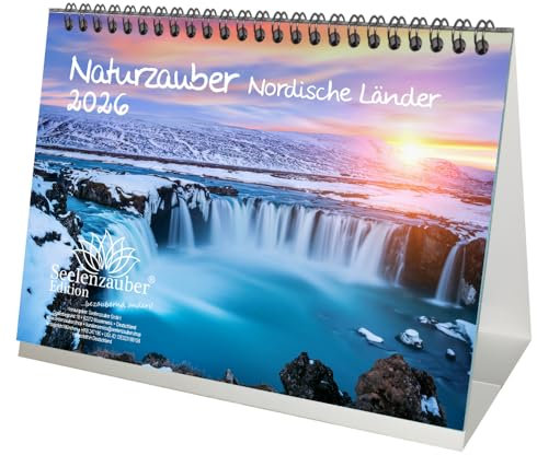 Naturzauber Nordische Länder DIN A5 Tischkalender für 2026 Natur und Land im Norden - Seelenzauber