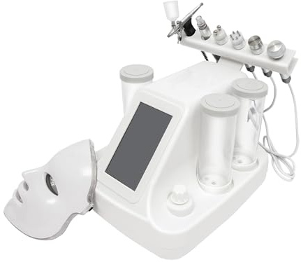 Máquina de belleza 7 en 1, oxígeno hidrógeno, limpieza profunda, Hydra Beauty Facial Care Machine con máscara LED, pequeñas burbujas de aire, instrumento de limpieza con pantalla LED