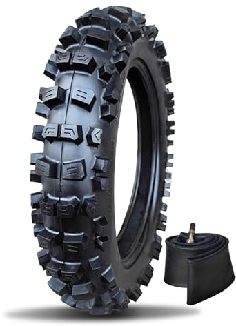 Neumático y cámara de calle 90/100-14 para Dirt Bike Pit Bike, compatible con neumáticos 3.00-14 con banda de rodadura de tacos bajos para motocross de alto rendimiento delantero o trasero