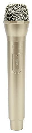 Elprico Prop Mic, Realistic Microphone Prop for Karaoke Dance Shows Practice, Highly Simulated Mic Toy for Stage Performances, Photography Props, Children's Toys (Gold)