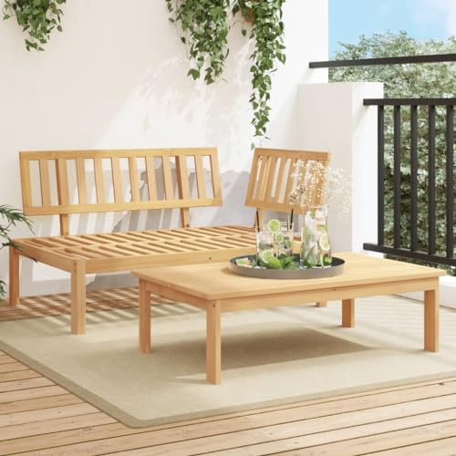 QZZCED Paletten-Sofa-Set aus Akazienholz mit Tisch und Außenmodul für den Garten, wetterfest und bequem für Außenbereiche, flexibles modulares Design