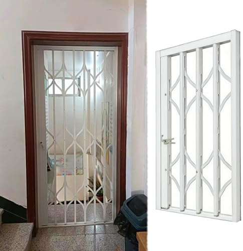 Fenstergitter Einbruchschutz Abschließbare Sicherheitsgitter für Schiebetüren, Einbruchschutzgitter Fenster Schiebemechanismus Keller, Balkon Und Gartenhaus, Notausgangsgitter(W125xH150cm/50x59in)