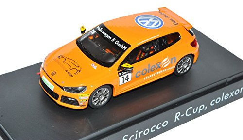 Spark Volkwagen Scirocco R-Cup Volkwagen-Service Orange Colexon No 14 1/43 Modell Auto mit individiuellem Wunschkennzeichen