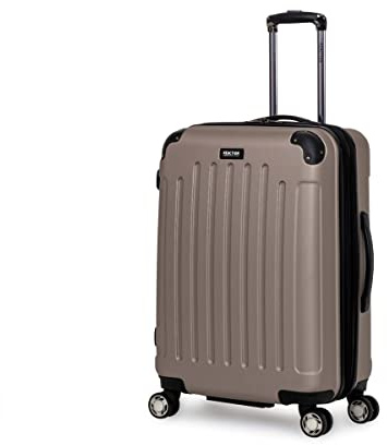 Kenneth Cole Reaction Renegade 24-Inch Lightweight Hardside 8-Wheel Spinner Expandable Checked Suitcase, Champagne