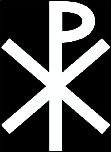 Samunshi® Aufkleber Christusmonogramm für Auto Motorrad 2,9 x 4cm weiß