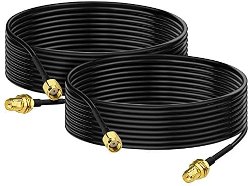 Bingfu Cable RP-SMA Rallonge Antenne WiFi 3m Adaptateur de RP-SMA Mâle à Femelle RG174 pour Extension Telesurveillance Routeur WiFi Caméra IP Carte Réseau sans Fil Mini PCI Express PCIE,2-Paquet
