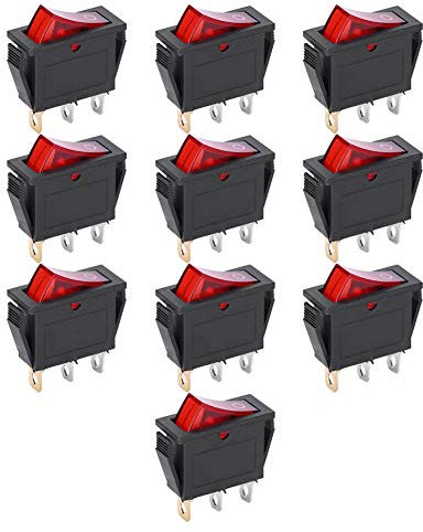 Electrodomésticos KCD3 Interruptor basculante 3 polos 10 piezas para trabajos domésticos Ampliamente utilizado en varios instrumentos de equipos industriales
