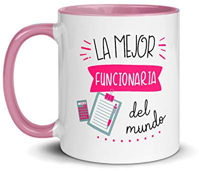 Kembilove Taza de Desayuno Personalizada La Mejor Funcionaria del Mundo – Tazas Originales para Regalar – Regalos Personalizados – Regalos Originales para Hombre – Tazas Originales