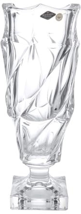 KASANOVA Jarrón Flamenco con pie de Cristal de Bohemia 38 cm Transparente