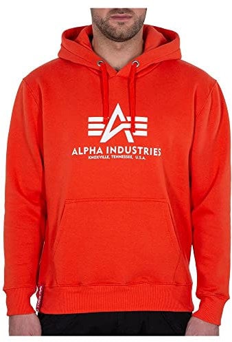 Alpha Industries Herren Basic Hoody Kapuzenpullover, Atomic Red, XL