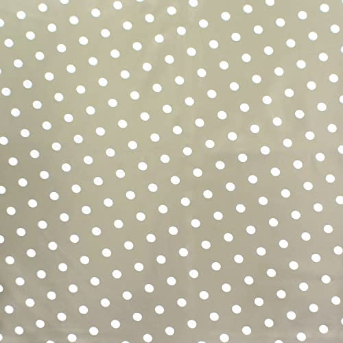 ORYX Mantel Hule Rectangular Topos Beige. Impermeable Antimanchas PVC 140 cm. x 20 Metros. Rollo Recortable. Interior y Exterior