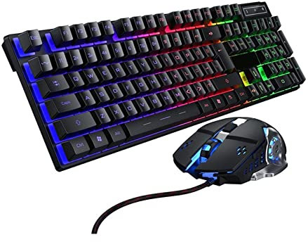 XYLXJ Keyboard Computers Accessories Gaming keyboard and Mouse Wired backlight mechanical feeling keyboard Gamer kit Silent 3200DPI Gaming Mouse Set for PC Laptop