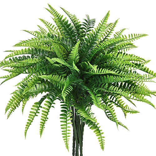 HBell Lot de 12 plantes artificielles résistantes aux UV pour intérieur et extérieur