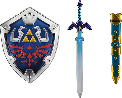 Uni que Kostüm Legend of Zelda Link Schild 48 cm + Schwert und Scheide 66 cm Cosplay Realistisch Hohe Qualität