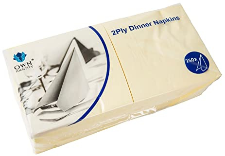 We Can Source It Ltd – Buttermilk/Cream 40cm 2-Ply Paper Napkins – Absorbent Dinner Serviettes with 4-Fold Square Design – Ideal for Catering, and Events – Strong and Disposable - 1000 Napkins (4Pack)