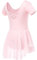 Soudittur Ballettkleidung Mädchen Ballettkleid für Kinder Baumwolle Balletttrikot Kurzarm Ballettanzug Tanzkleid Tanzbody mit Chiffon Rock Tütü(130,Rosa)