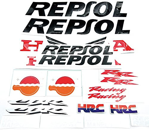 BERFFX Motorrad Vollverkleidung Zieraufkleber Emblem Abzeichen Aufkleber for CBR600RR CBR1000RR CBR250R Repsol HRC Racing Aufkleber Zubehör (Color : Full Set A)